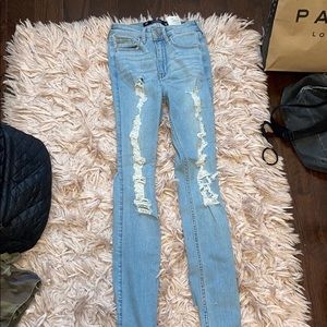 light wash distressed Hollister jeans